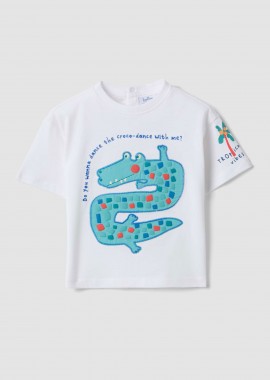 OVS βρεφικό T-shirt με print Regular Fit - 002686559 Λευκό