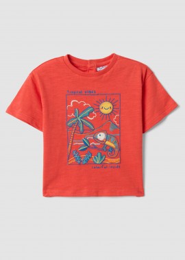 OVS βρεφικό T-shirt με print Regular Fit - 002686618 Κόκκινο