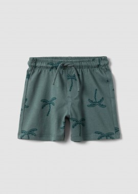 OVS βρεφική βερμούδα με all-over print και ελαστική μέση Regular Fit - 002690040 Πράσινο Σκούρο
