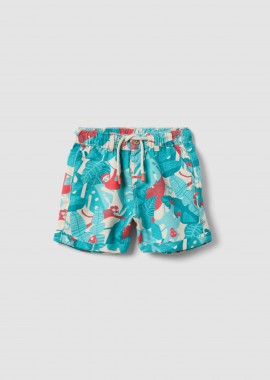 OVS βρεφική βερμούδα με all-over print και ελαστική μέση Regular Fit - 002682774 Γαλάζιο