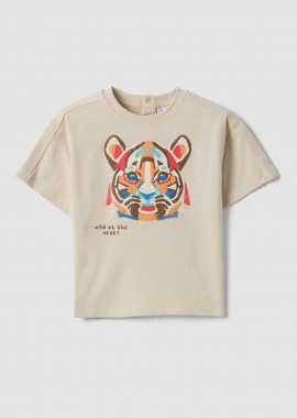OVS βρεφικό T-shirt με print Regular Fit - 002686526 Μπεζ