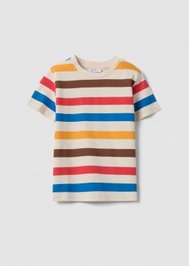 OVS βρεφικό T-shirt με ριγέ σχέδιο Regular Fit - 002690018 Μπεζ