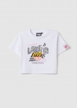 OVS KIDS - OVS παιδική μπλούζα με NBA print cropped - 002261337 Λευκό
