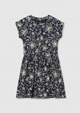 OVS παιδικό αμάνικο φόρεμα με floral print - 002302997 Μπλε Σκούρο