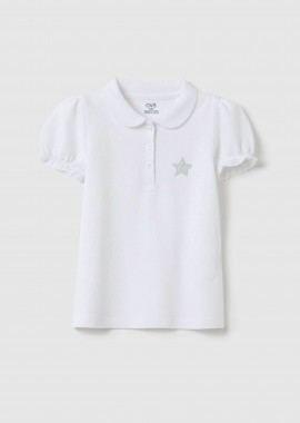 OVS KIDS - OVS παιδική μπλούζα πόλο πικέ με puff μανίκια - 002303805 Λευκό