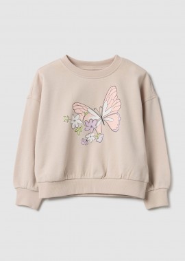 OVS KIDS - OVS παιδική μπλούζα φούτερ με print Regular Fit - 002558018 Μπεζ