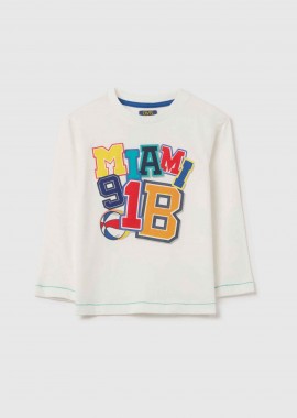 OVS KIDS - OVS παιδική μπλούζα με print Regular Fit - 002182768 Λευκό