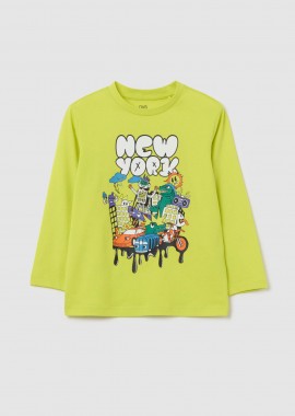 OVS KIDS - OVS παιδική μακρυμάνικη μπλούζα με print στο στήθος Regular Fit - 002195743 Κίτρινο