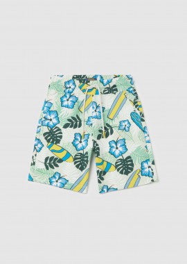 OVS παιδική βερμούδα με all-over print και ελαστική μέση Regular Fit - 002269302 Πράσινο