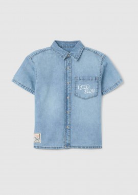 OVS παιδικό denim πουκάμισο με τσέπη Regular Fit - 002356335 Denim Blue