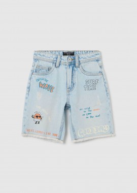 OVS παιδική denim βερμούδα Regular Fit - 002262576 Denim Blue Ανοιχτό