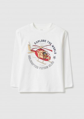 OVS KIDS - OVS παιδική μπλούζα με print Regular Fit - 002518791 Λευκό