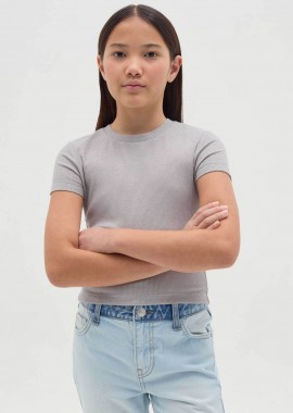 OVS KIDS - OVS παιδικό T-shirt ribbed Slim Fit - 002191247 Γκρι