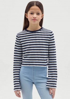 OVS παιδικό πουλόβερ με ριγέ σχέδιο Regular Fit - 002194567 Denim Blue Ανοιχτό