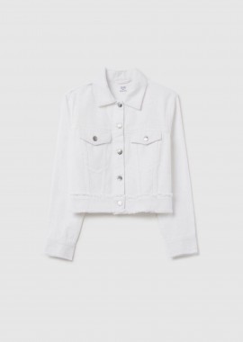 OVS παιδικό denim jacket cropped Regular Fit - 002194416 Λευκό