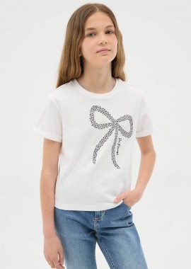 OVS παιδικό T-shirt με στρας print Oversized Fit - 002272560 Λευκό