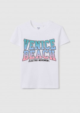 OVS KIDS - OVS παιδικό T-shirt μονόχρωμο με lettering print Regular Fit - 002267252 Λευκό