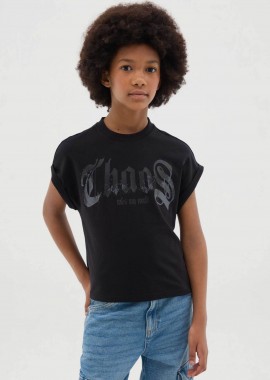 OVS παιδικό T-shirt με print Regular Fit - 002272620 Μαύρο