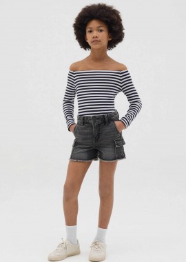 OVS παιδικό denim cargo σορτς Regular Fit - 002272495 Μαύρο