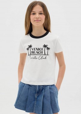OVS παιδικό T-shirt με print Regular Fit - 002362555 Λευκό