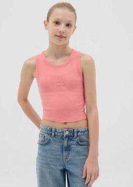 OVS KIDS - OVS παιδικό αμάνικο τοπ cropped μονόχρωμο Slim Fit - 002362658 Ροζ