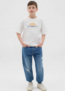 OVS παιδικό denim παντελόνι με ελαστική μέση - 002259199 Μπλε Σκούρο