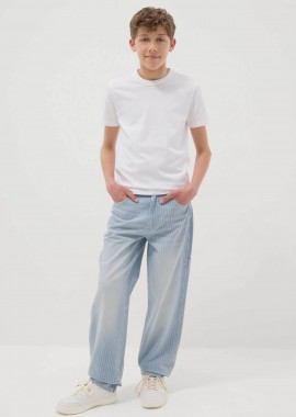OVS παιδικό τζιν παντελόνι με ριγέ σχέδιο Relaxed Fit - 002552245 Denim Blue
