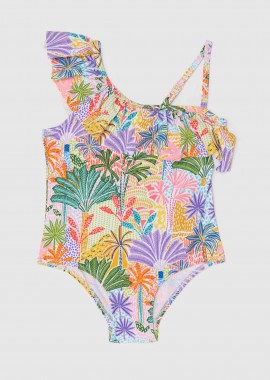 OVS παιδικό μαγιό ολόσωμο με floral print - 002199918 Λιλά