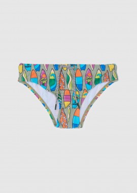 OVS παιδικό μαγιό σλιπ για αγόρια με surf print - 002272972 Πράσινο Σκούρο