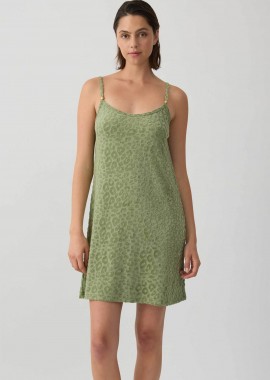MINERVA - Minerva γυναικείο mini φόρεμα αμάνικο πετσετέ με leopard pattern - 90-53341-002-045 Χακί