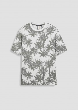 ANTONY MORATO - Antony Morato ανδρικό T-shirt με all-over palm tree pattern Relaxed Fit - KS02644FA140292 Λαδί