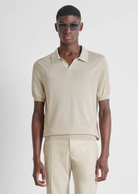 ANTONY MORATO - Antony Morato ανδρική μπλούζα πόλο με μετάξι Slim Fit - SW01608YA200091 Μπεζ