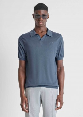Antony Morato ανδρική μπλούζα πόλο με μετάξι Slim Fit - SW01608YA200091 Μπλε