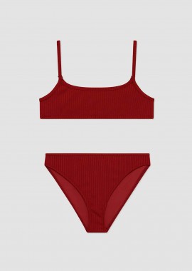 MINERVA - Minerva σετ παιδικό μαγιό ribbed bralette