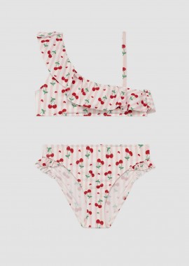 Minerva σετ παιδικό μαγιό bralette με έναν ώμο και print 