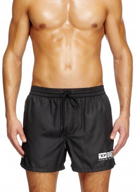 DIESEL - Diesel ανδρικό μαγιό σορτς με logo print - S26A175830AFBA Μαύρο