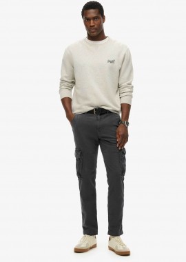 SUPERDRY & CO - Superdry ανδρικό παντελόνι cargo με logo patch Regular Fit - M7011132A Ανθρακί