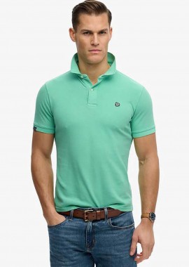 SUPERDRY & CO - Superdry ανδρική μπλούζα πόλο πικέ με λογότυπο Relaxed Fit