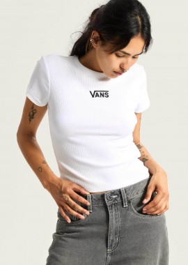 VANS - Vans γυναικείο T-shirt ribbed με κεντημένο λογότυπο Slim Fit
