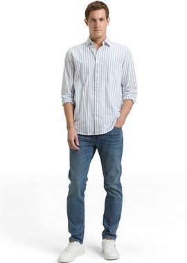 TOM TAILOR - Tom Tailor ανδρικό τζιν παντελόνι πεντάτσεπο Slim Fit - 1048363 Denim Blue