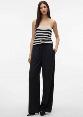 VERO MODA - Vero Moda γυναικείο ψηλόμεσο παντελόνι μονόχρωμο Relaxed Fit - 10304898 Μαύρο