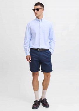 JACK & JONES - JACK & JONES ανδρική βερμούδα chino Regular Fit - 12165604 Μπλε Σκούρο