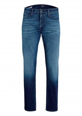 JACK & JONES - JACK & JONES ανδρικό τζην παντελόνι πεντάτσεπο Straight Fit - 12249136 Denim Blue Σκούρο
