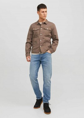 JACK & JONES ανδρικό τζιν παντελόνι πεντάτσεπο Tapered Fit - 12237309 Denim Blue