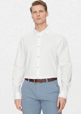 JACK & JONES - JACK & JONES ανδρικό μονόχρωμο πουκάμισο Relaxed Fit - 12270085 Λευκό