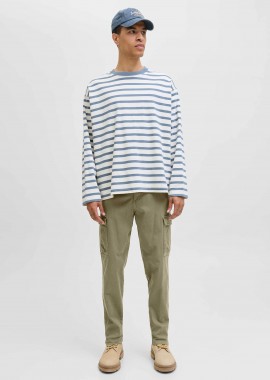 JACK & JONES ανδρικό παντελόνι cargo Tapered Fit - 12282388 Λαδί