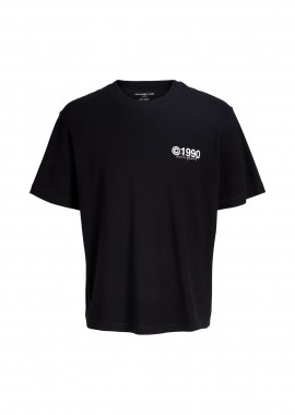 JACK & JONES ανδρικό T-shirt με print στο πίσω μέρος Relaxed Fit - 12292951 Μαύρο