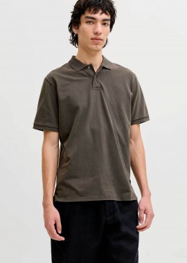 JACK & JONES ανδρική κοντομάνικη μπλούζα πόλο Regular Fit - 12293016 Καφέ Σκούρο