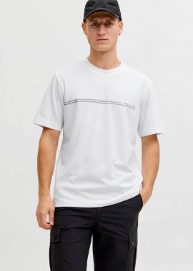 JACK & JONES ανδρικό T-shirt με λογότυπο Regular Fit - 12289936 Λευκό
