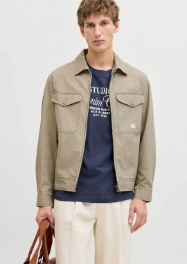 JACK & JONES - JACK & JONES ανδρικό jacket με γιακά και τσέπες - 12291882 Μπεζ